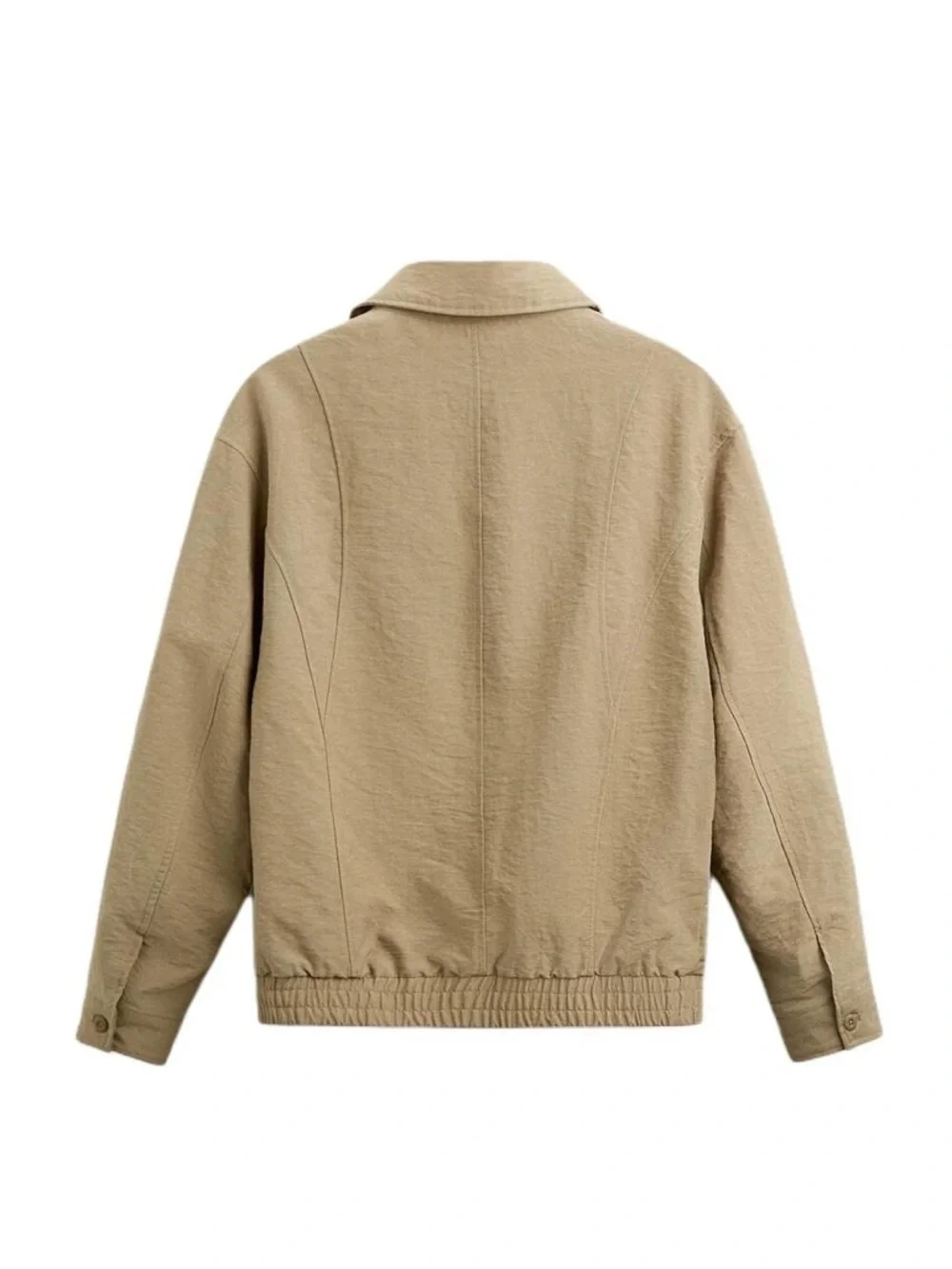 Zara Men's Lightweight Zip-Up Bomber Jacket, Khaki - Picture 4 of 13